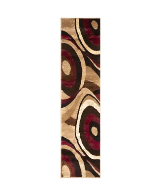 Global Rug Designs Brighton BRI13 Brown 2'2" x 12' Runner Area Rug