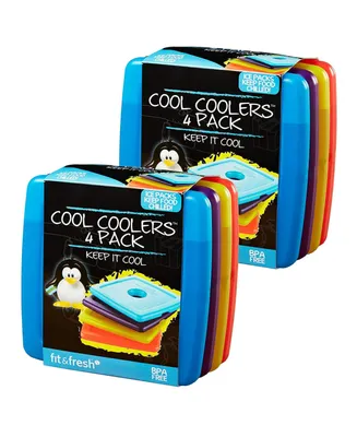 Fit & Fresh Cool Coolers Slim Ice Packs for Lunch Boxes, Lunch Bags and Coolers, Set of 8
