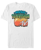 Mtv Men's Gradient Bubble Letters Logo Short Sleeve T-Shirt
