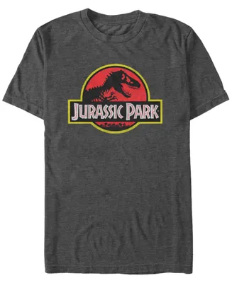 Jurassic Park Men's Classic Distressed Logo Short Sleeve T-Shirt