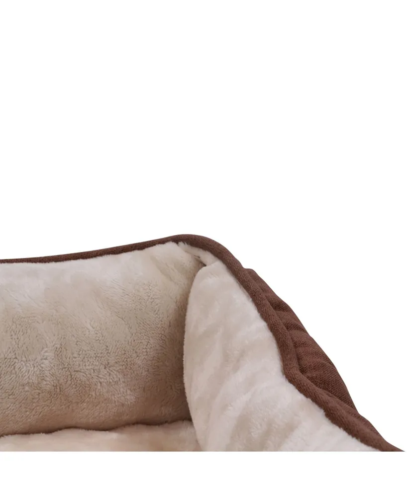 Happycare Textiles Orthopedic Rectangle Bolster Pet Bed, Super Soft Plush