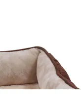 Happycare Textiles Orthopedic Rectangle Bolster Pet Bed, Super Soft Plush