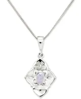 Amethyst (1/2 ct. t.w.) & Marcasite Flower 18" Pendant Necklace in Sterling Silver