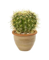 Nearly Natural 10" Cactus Artificial Plant in Decorative Ceramic Planter