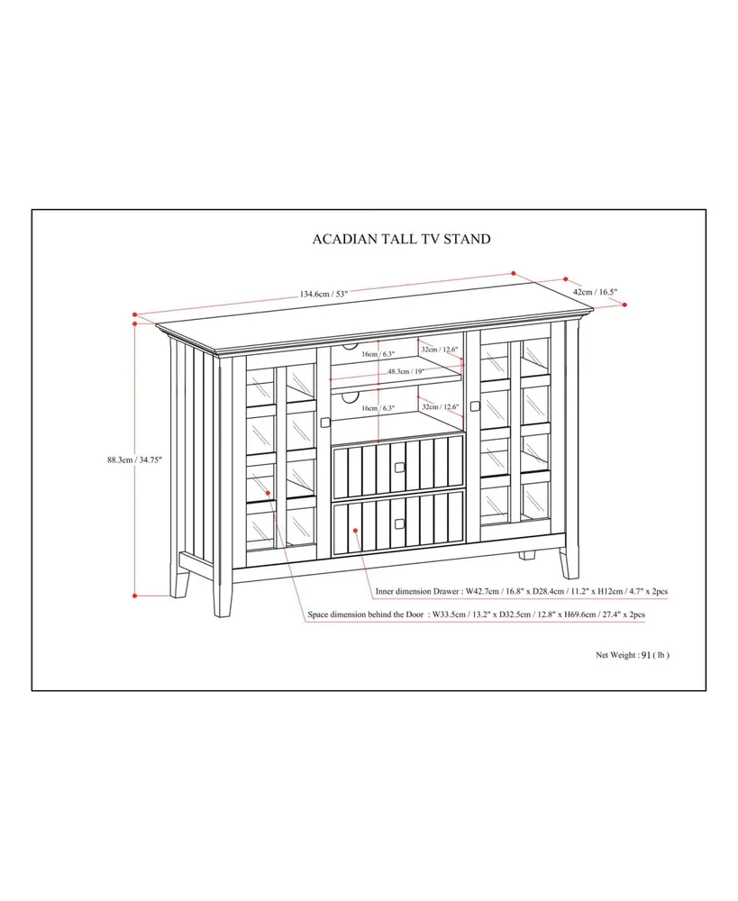 Acadian Tall Tv Stand