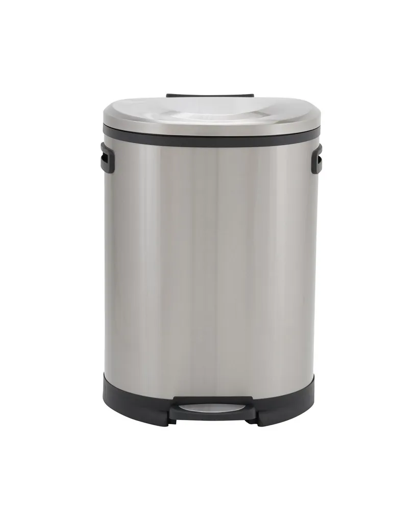 Halo 13-Gallons Stainless Steel Kitchen Trash Can with Lid Indoor in the Trash  Cans department at