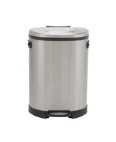 Household Essentials Stainless Steel 50L Aspen Oval Step Trash Can