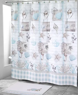 Avanti Farmhouse Shell Printed Shower Curtain, 72" x 72"