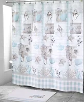 Avanti Farmhouse Shell Printed Shower Curtain, 72" x 72"