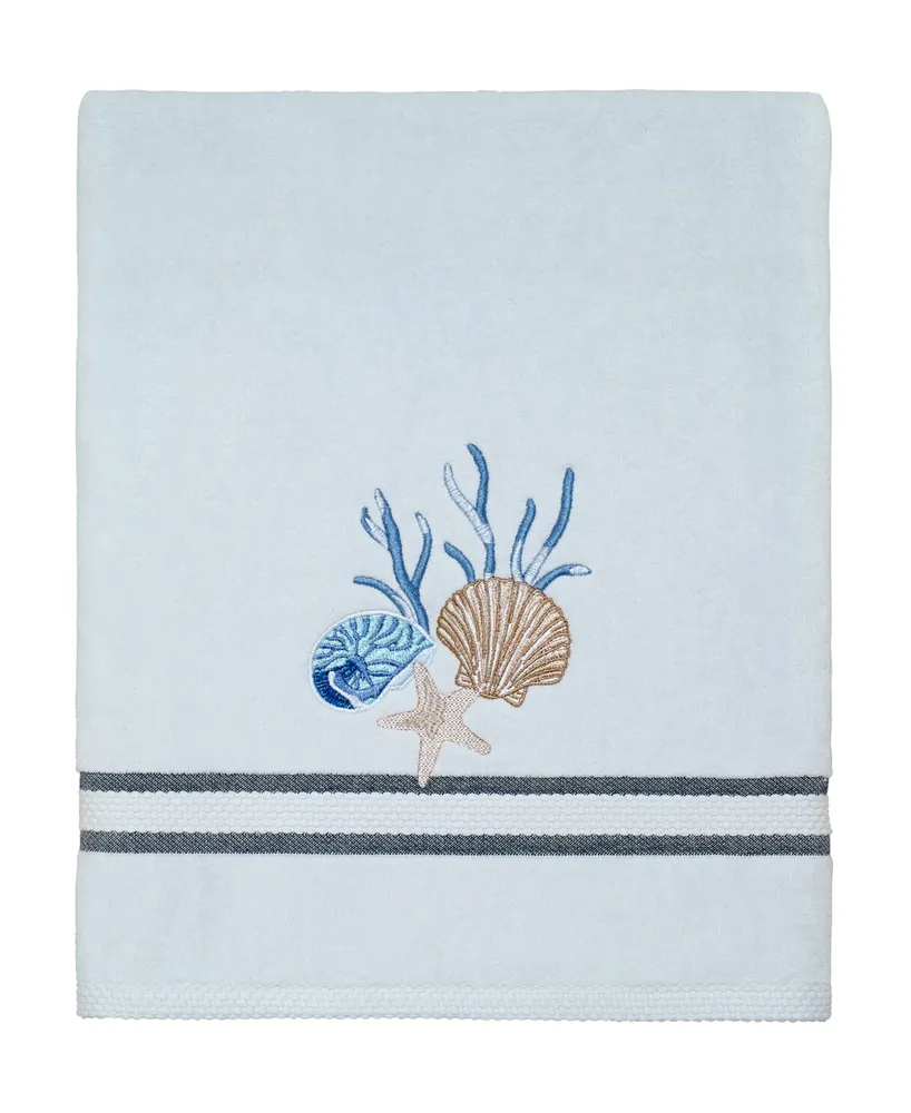 Avanti Blue Lagoon Ombre Seashells Bath Towel, 27" x 50"