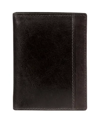 Mancini Casablanca Collection Men's Rfid Secure Center Unique Vertical Wing Wallet