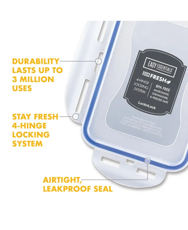 LocknLock Easy Essentials Food Lids/Pantry Storage/Airtight Containers, BPA  Free, Rectangle - 8 Cup - for Cookies, Clear