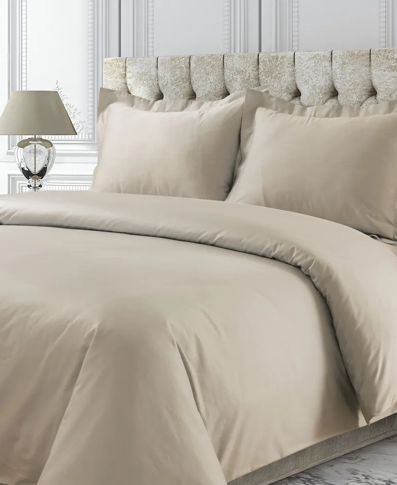 750 Thread Count Sateen Oversized Solid Queen Duvet Cover Set