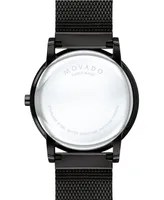Movado Men's Swiss Museum Black Pvd Mesh Bracelet Watch 40mm