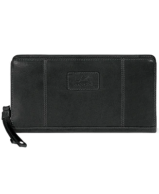 Mancini Casablanca Collection Rfid Secure Ladies Zippered Clutch Wallet