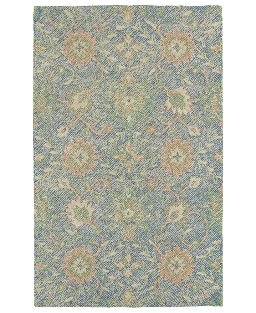 Kaleen Weathered WTR07-17 Blue 5' x 7'6" Outdoor Area Rug