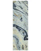 Kaleen Marble MBL01-17 Blue 2'6" x 8' Runner Rug