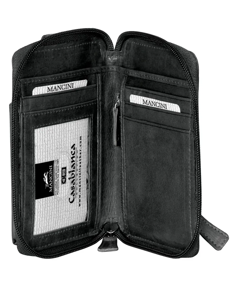 Mancini Casablanca Collection Rfid Secure Cell Phone Wallet