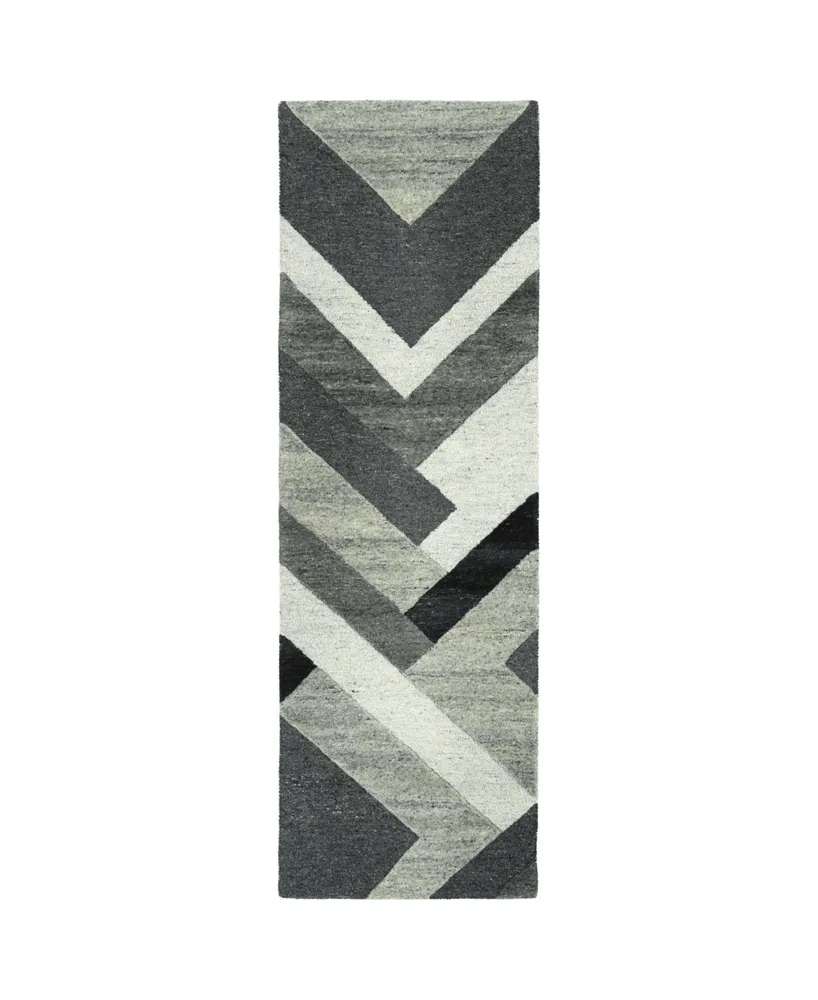 Kaleen Alzada ALZ03-38 Charcoal 2'6" x 8' Runner Rug