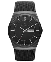 Skagen Men's Melbye Black Titanium Mesh Bracelet Watch 40mm SKW6006