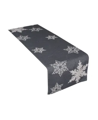 Xia Home Fashions Glisten Snowflake Embroidered Christmas Table Runner