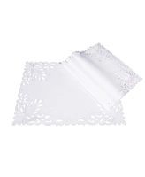 Xia Home Fashions Wilshire Embroidered Cutwork Placemats, 14" x 20", Set of 4