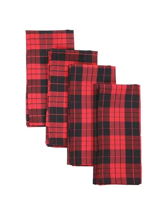 Manor Luxe Holiday Plaid Napkins 20" x 20", Set of 4