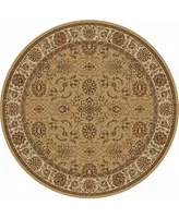 Closeout! Km Home 1592/1075/Beige Pesaro Beige 5'3" x 5'3" Round Area Rug