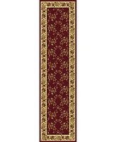 Closeout! Km Home 1427/1734/Burgundy Navelli Red 2'2" x 8' Runner Rug