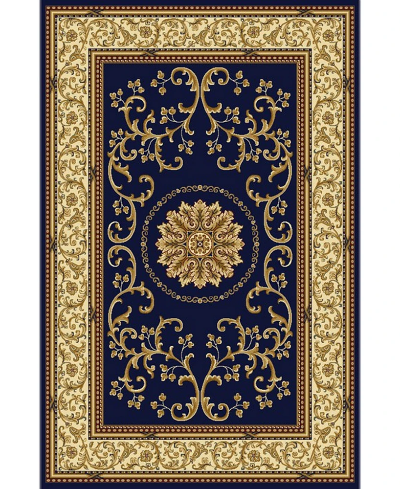 Closeout! Km Home 1419/1342/Navy Navelli Blue 7'9" x 9'6" Area Rug