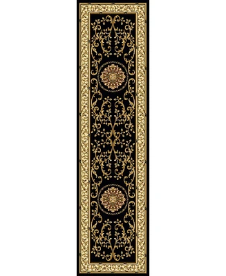 Closeout! Km Home 1419/1324/Black Navelli Black 2'2" x 8' Runner Rug