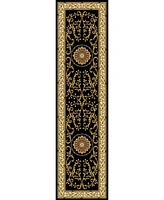 Closeout! Km Home 1419/1324/Black Navelli Black 2'2" x 8' Runner Rug