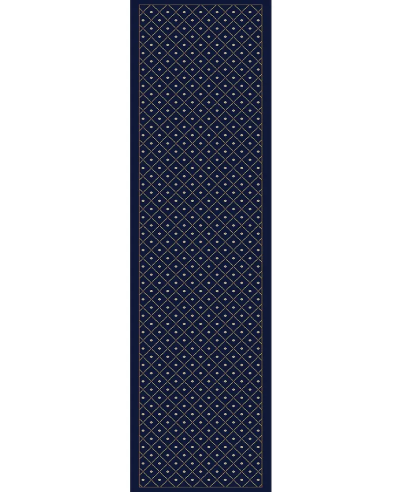 Closeout! Km Home 782/1314/Navy Pesaro Blue 2'2" x 7'7" Runner Rug