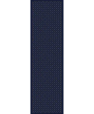 Closeout! Km Home 782/1314/Navy Pesaro Blue 2'2" x 7'7" Runner Rug