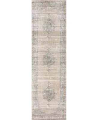 Closeout! Km Home 3563/0023/Bone Cantu Ivory/ Cream 2'2" x 7'7" Runner Rug