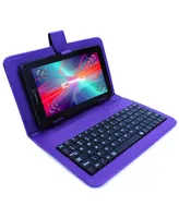 Linsay New 7" Wi-Fi Tablet 64GB Android 13 Google Certified with Protective Purple Keyboard Case