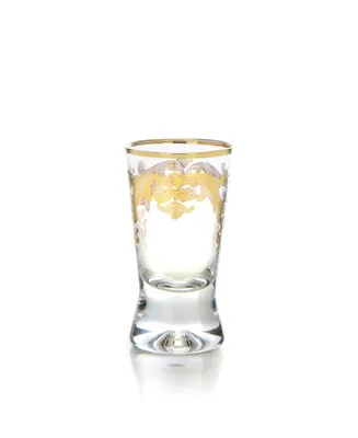 Classic Touch Liqueur Glasses with 24k Gold Artwork - Set of 6