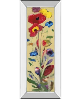 Classy Art Wildflower I by Jennifer Zybala Mirror Framed Print Wall Art - 18" x 42"