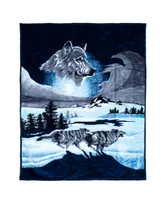 Baldwin Wolf Heavy Thick Plush Mink Oversized Throw, 74" x 91"