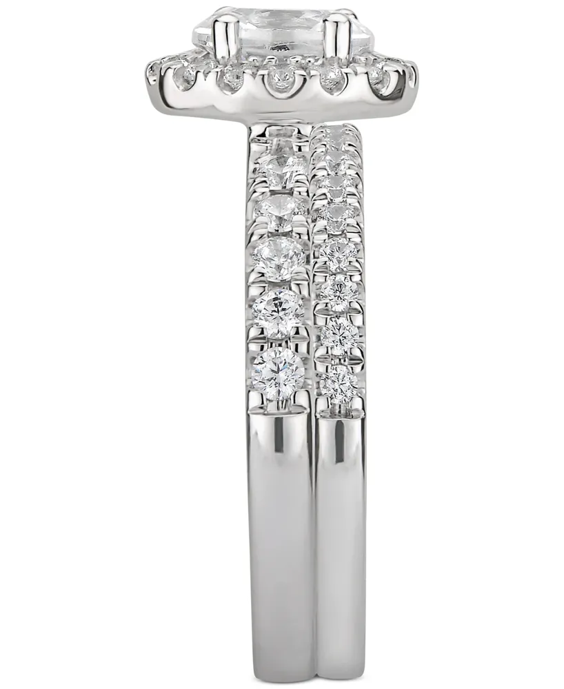 Gia Certified Oval Diamond Bridal Set (1-1/2 ct. t.w.) in 14k White Gold