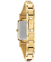 Bulova Women's Diamond-Accent Gold-Tone Stainless Steel Bangle Bracelet Watch 18x33mm