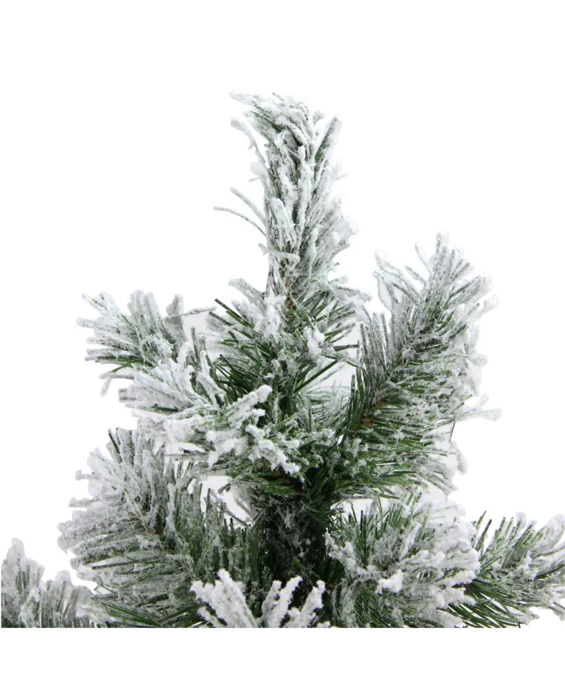 Northlight 22" Flocked Pine Artificial Christmas Tree in Burlap Base - Unlit