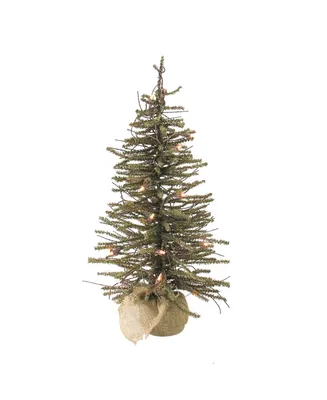Northlight 2' Pre-Lit Warsaw Twig Artificial Christmas Tree in Burlap Base - Clear Lights