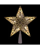 Northlight 9" Gold Glitter Star Led Christmas Tree Topper - Warm White Lights