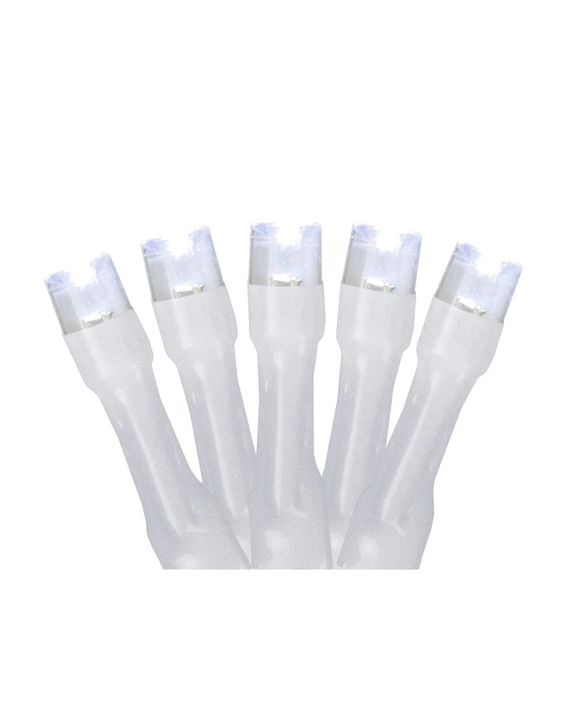 Northlight Set of 20 Battery Operated Pure White Led Wide Angle Christmas Lights - White Wire