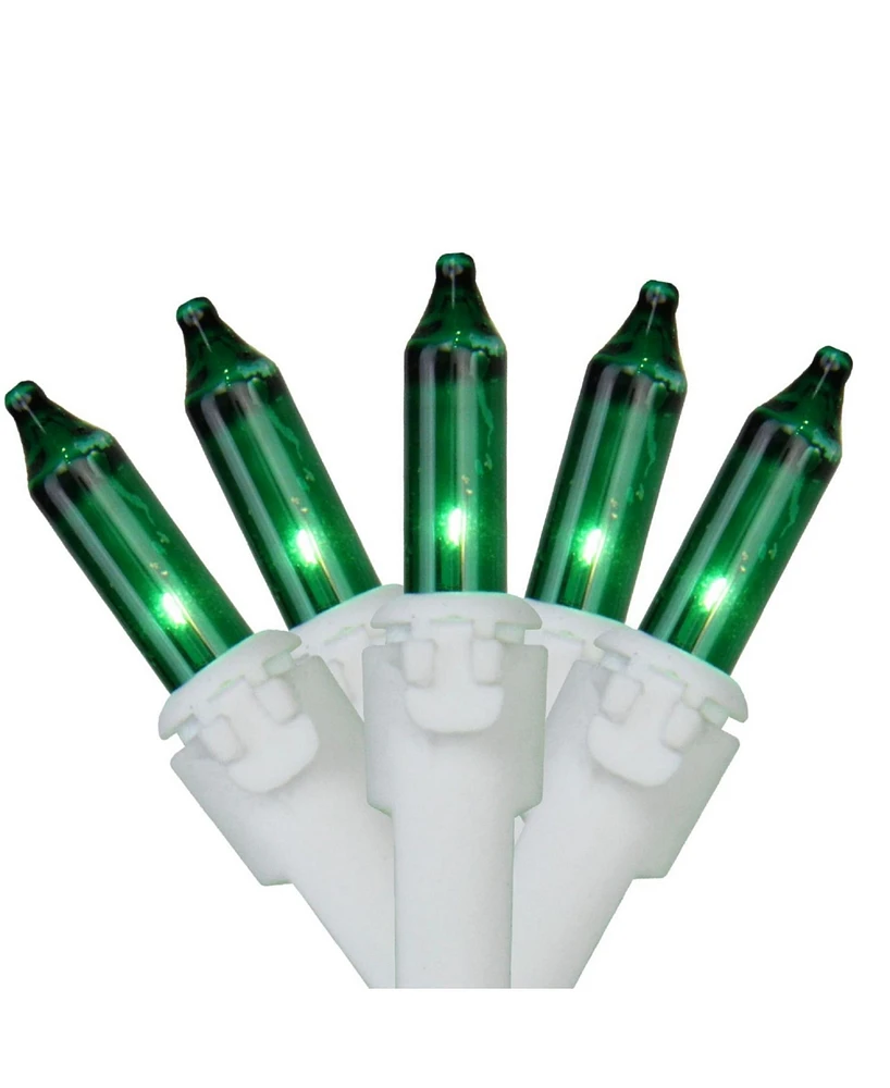 Northlight Set of 35 Green Mini Christmas Lights 2.5" Spacing - White Wire