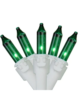 Northlight Set of 35 Green Mini Christmas Lights 2.5" Spacing - White Wire