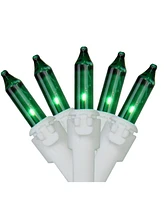 Northlight Set of 35 Green Mini Christmas Lights 2.5" Spacing - White Wire