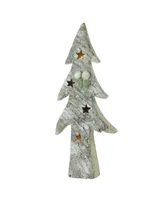 Northlight 30" Led Lighted Battery Operated Rustic Glittered Christmas Tree Table Top Decoration