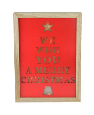 Northlight 11.75" We Wish You a Merry Christmas Led Battery Operated Wall Decoration